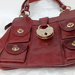 Vintage burgundy BETSEY JOHNSON  Leather Handbag